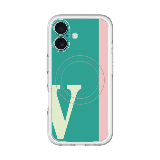 スリムプロテクションプレミアムケース with MagSafe［ オリジナル - initial color line - V green ］