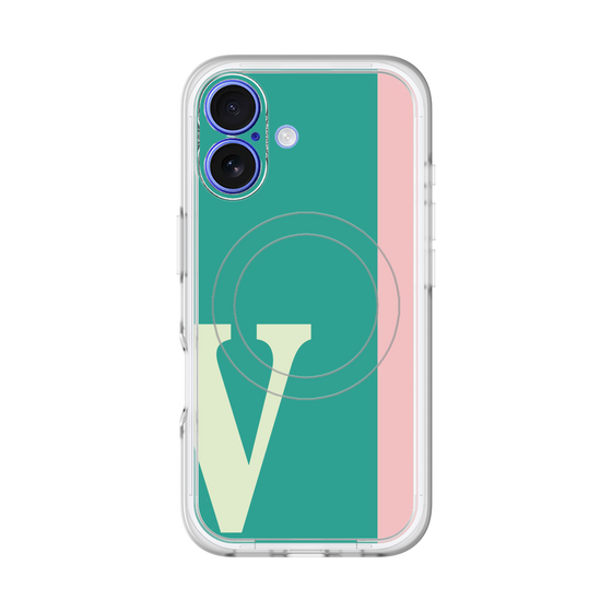 スリムプロテクションプレミアムケース with MagSafe［ オリジナル - initial color line - V green ］