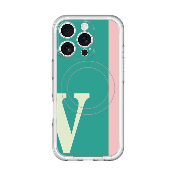 スリムプロテクションプレミアムケース with MagSafe［ オリジナル - initial color line - V green ］