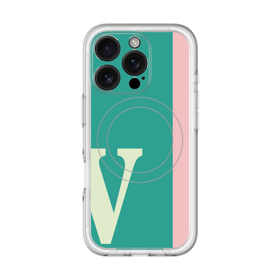 スリムプロテクションプレミアムケース with MagSafe［ オリジナル - initial color line - V green ］