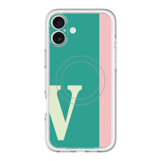 スリムプロテクションプレミアムケース with MagSafe［ オリジナル - initial color line - V green ］