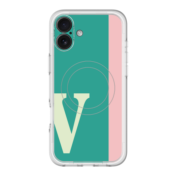 スリムプロテクションプレミアムケース with MagSafe［ オリジナル - initial color line - V green ］