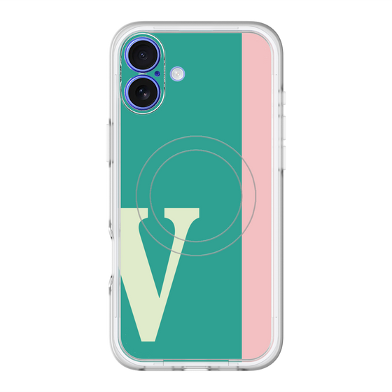 スリムプロテクションプレミアムケース with MagSafe［ オリジナル - initial color line - V green ］