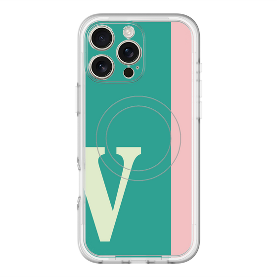 スリムプロテクションプレミアムケース with MagSafe［ オリジナル - initial color line - V green ］
