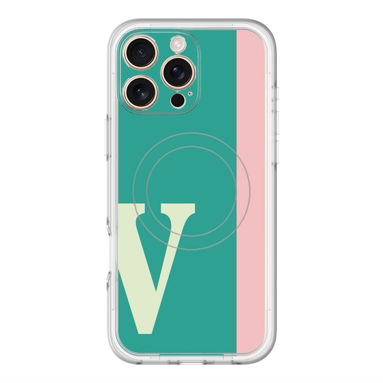 スリムプロテクションプレミアムケース with MagSafe［ オリジナル - initial color line - V green ］