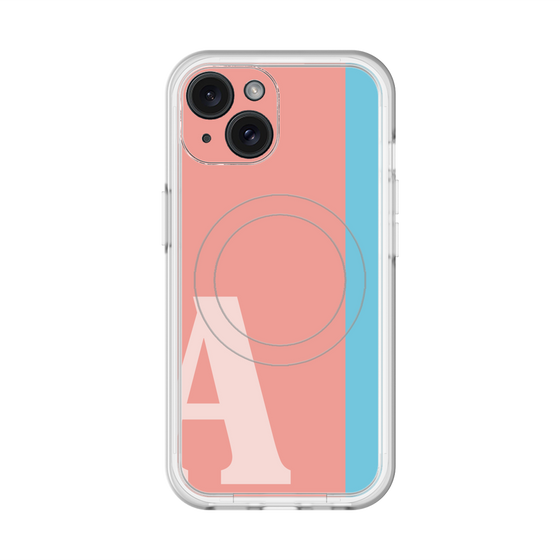 スリムプロテクションプレミアムケース with MagSafe［ オリジナル - initial color line - A pink ］