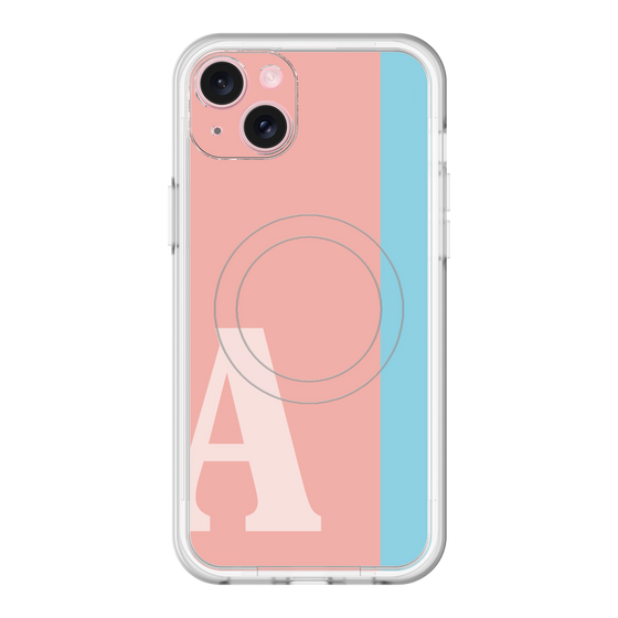 スリムプロテクションプレミアムケース with MagSafe［ オリジナル - initial color line - A pink ］