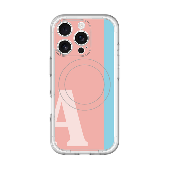 スリムプロテクションプレミアムケース with MagSafe［ オリジナル - initial color line - A pink ］
