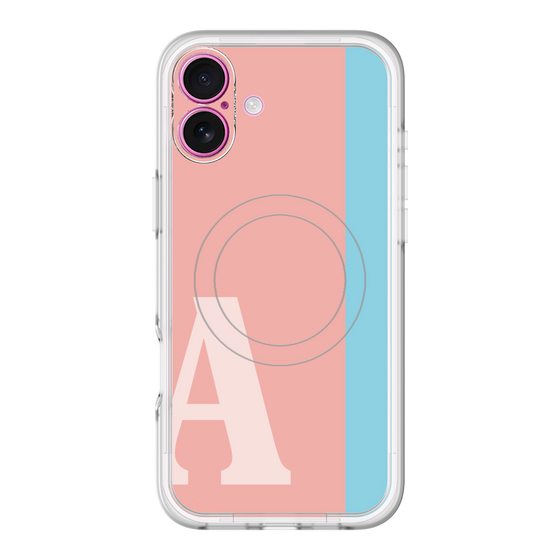 スリムプロテクションプレミアムケース with MagSafe［ オリジナル - initial color line - A pink ］