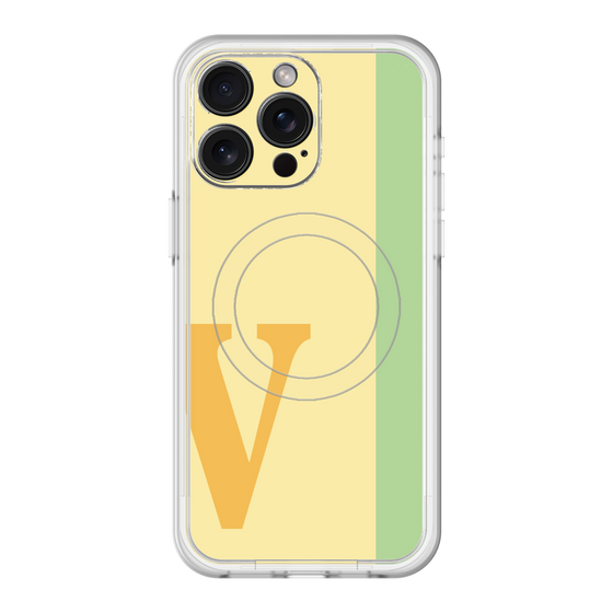 スリムプロテクションプレミアムケース with MagSafe［ オリジナル - initial color line - V yellow ］