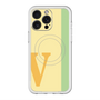 スリムプロテクションプレミアムケース with MagSafe［ オリジナル - initial color line - V yellow ］