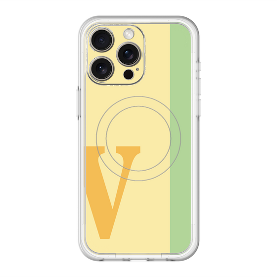 スリムプロテクションプレミアムケース with MagSafe［ オリジナル - initial color line - V yellow ］