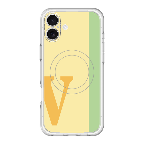 スリムプロテクションプレミアムケース with MagSafe［ オリジナル - initial color line - V yellow ］