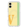スリムプロテクションプレミアムケース with MagSafe［ オリジナル - initial color line - V yellow ］