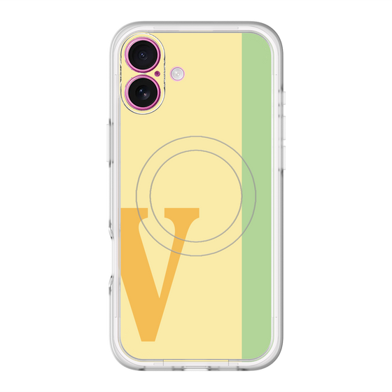 スリムプロテクションプレミアムケース with MagSafe［ オリジナル - initial color line - V yellow ］