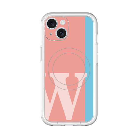 スリムプロテクションプレミアムケース with MagSafe［ オリジナル - initial color line - W pink ］