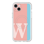 スリムプロテクションプレミアムケース with MagSafe［ オリジナル - initial color line - W pink ］