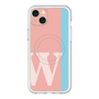 スリムプロテクションプレミアムケース with MagSafe［ オリジナル - initial color line - W pink ］