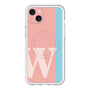 スリムプロテクションプレミアムケース with MagSafe［ オリジナル - initial color line - W pink ］
