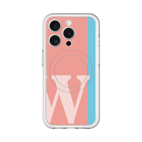 スリムプロテクションプレミアムケース with MagSafe［ オリジナル - initial color line - W pink ］