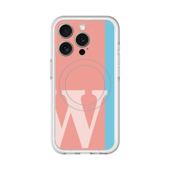 スリムプロテクションプレミアムケース with MagSafe［ オリジナル - initial color line - W pink ］
