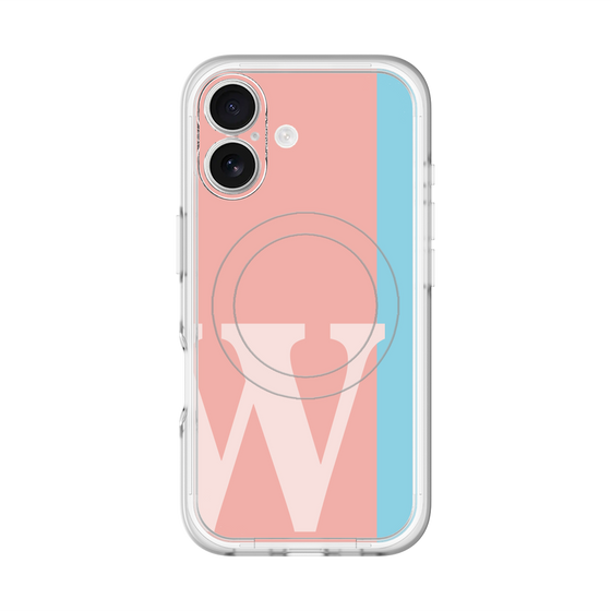 スリムプロテクションプレミアムケース with MagSafe［ オリジナル - initial color line - W pink ］