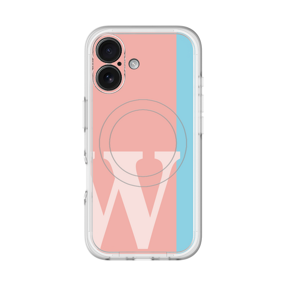 スリムプロテクションプレミアムケース with MagSafe［ オリジナル - initial color line - W pink ］