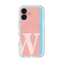 スリムプロテクションプレミアムケース with MagSafe［ オリジナル - initial color line - W pink ］