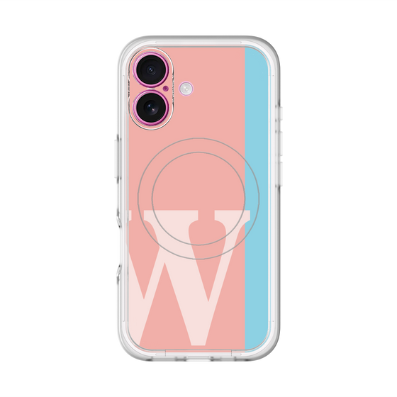 スリムプロテクションプレミアムケース with MagSafe［ オリジナル - initial color line - W pink ］
