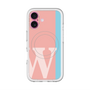スリムプロテクションプレミアムケース with MagSafe［ オリジナル - initial color line - W pink ］
