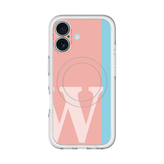スリムプロテクションプレミアムケース with MagSafe［ オリジナル - initial color line - W pink ］