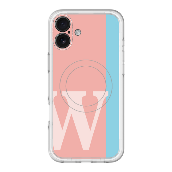 スリムプロテクションプレミアムケース with MagSafe［ オリジナル - initial color line - W pink ］