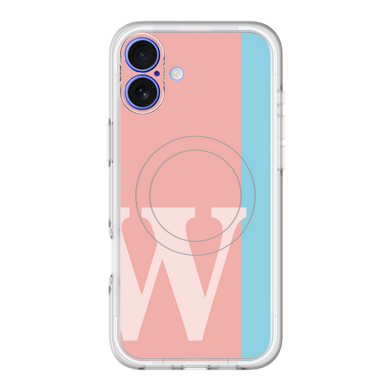スリムプロテクションプレミアムケース with MagSafe［ オリジナル - initial color line - W pink ］