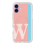 スリムプロテクションプレミアムケース with MagSafe［ オリジナル - initial color line - W pink ］