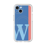 スリムプロテクションプレミアムケース with MagSafe［ オリジナル - initial color line - W blue ］