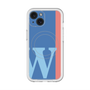 スリムプロテクションプレミアムケース with MagSafe［ オリジナル - initial color line - W blue ］
