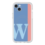スリムプロテクションプレミアムケース with MagSafe［ オリジナル - initial color line - W blue ］