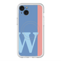 スリムプロテクションプレミアムケース with MagSafe［ オリジナル - initial color line - W blue ］