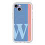 スリムプロテクションプレミアムケース with MagSafe［ オリジナル - initial color line - W blue ］