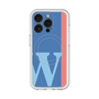 スリムプロテクションプレミアムケース with MagSafe［ オリジナル - initial color line - W blue ］