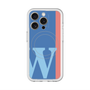スリムプロテクションプレミアムケース with MagSafe［ オリジナル - initial color line - W blue ］