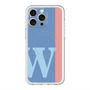 スリムプロテクションプレミアムケース with MagSafe［ オリジナル - initial color line - W blue ］