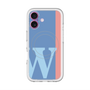 スリムプロテクションプレミアムケース with MagSafe［ オリジナル - initial color line - W blue ］