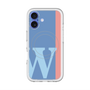 スリムプロテクションプレミアムケース with MagSafe［ オリジナル - initial color line - W blue ］