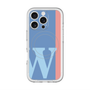 スリムプロテクションプレミアムケース with MagSafe［ オリジナル - initial color line - W blue ］
