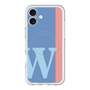 スリムプロテクションプレミアムケース with MagSafe［ オリジナル - initial color line - W blue ］