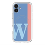 スリムプロテクションプレミアムケース with MagSafe［ オリジナル - initial color line - W blue ］