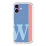 スリムプロテクションプレミアムケース with MagSafe［ オリジナル - initial color line - W blue ］