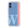 スリムプロテクションプレミアムケース with MagSafe［ オリジナル - initial color line - W blue ］