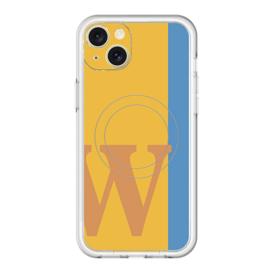 スリムプロテクションプレミアムケース with MagSafe［ オリジナル - initial color line - W orange ］
